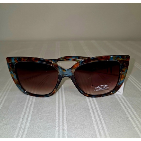 Oscar de la Renta Luxury Oversized Blue Tortoise Square Sunglasses Women main image 16